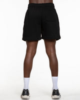 The Mens Sweat Shorts - Black - ALCHEME - Left Leg - Bone