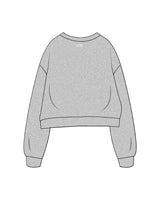 The Oversized Crop - Heather - Lab Lagree - Full Logo / Black Logo - White