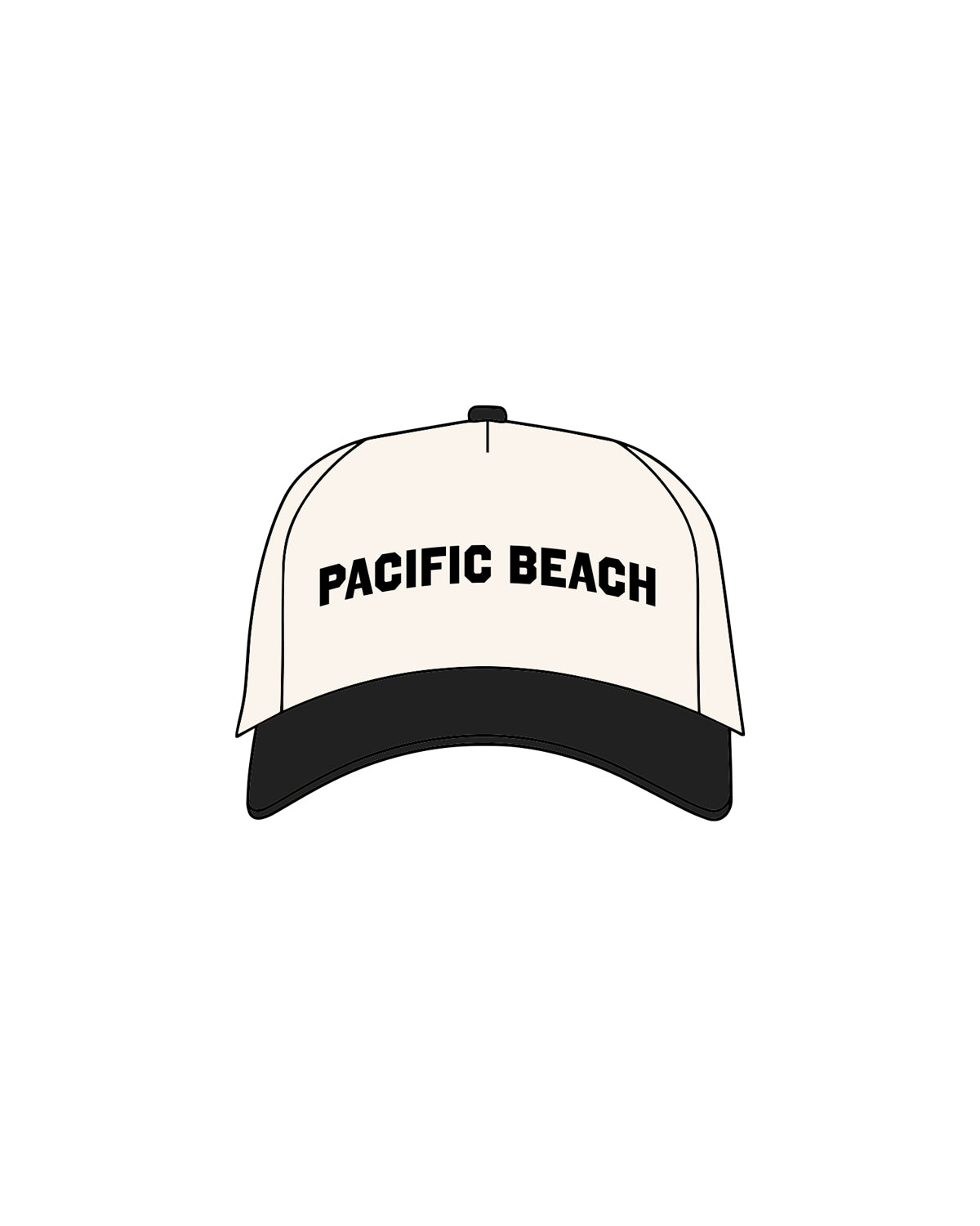 The Trucker Hat - Pilates Plus PB - Puff Front Logo / Flat Back Logo - Off White / Black