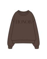 The Classic Crewneck - Walnut - Honor Pilates - Front / Back - Tone on Tone