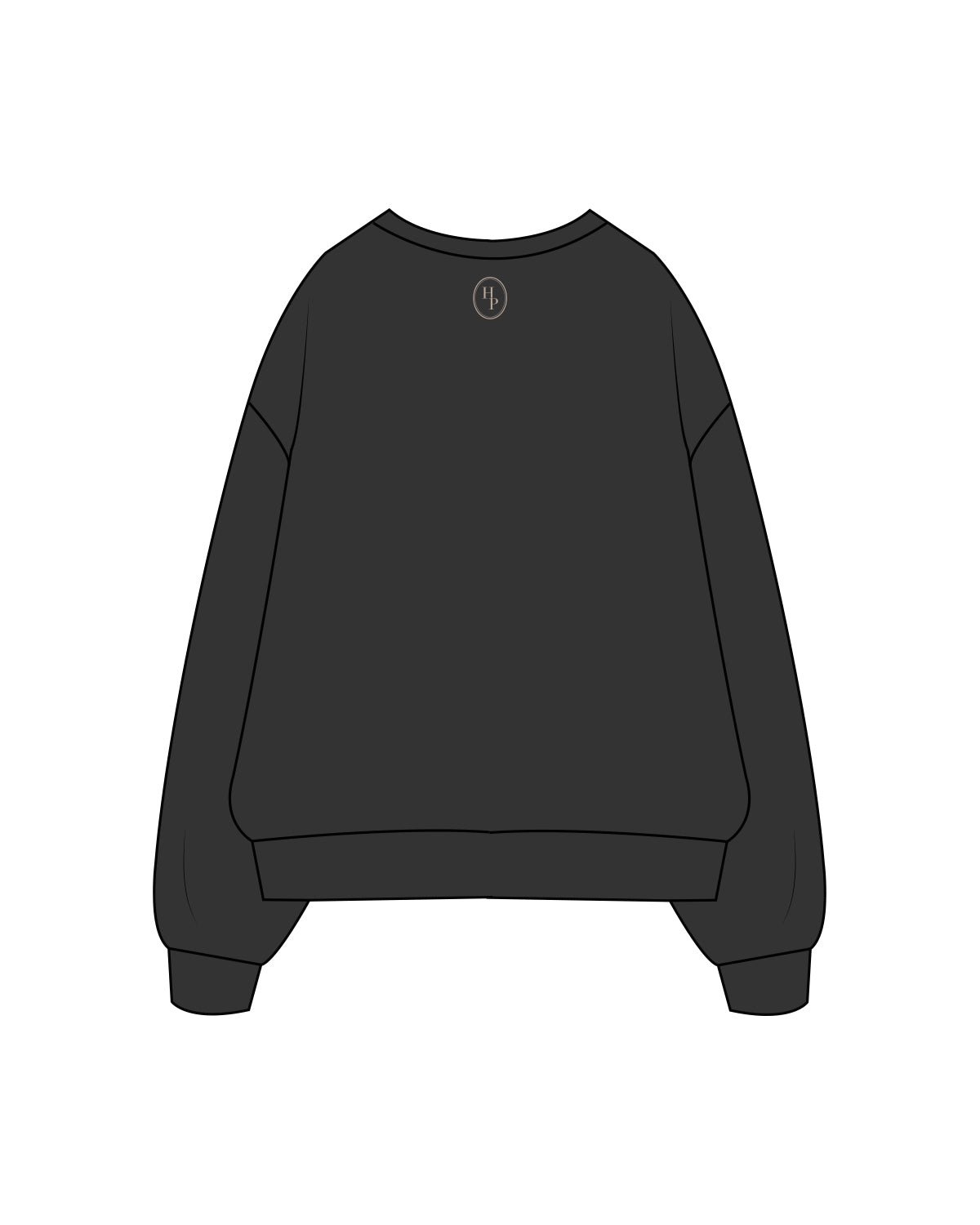 The Womens Crewneck - Washed Black - Honor Pilates - Front / Back - Tan