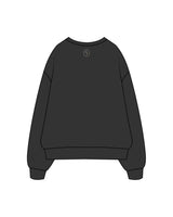 The Womens Crewneck - Washed Black - Honor Pilates - Front / Back - Tan