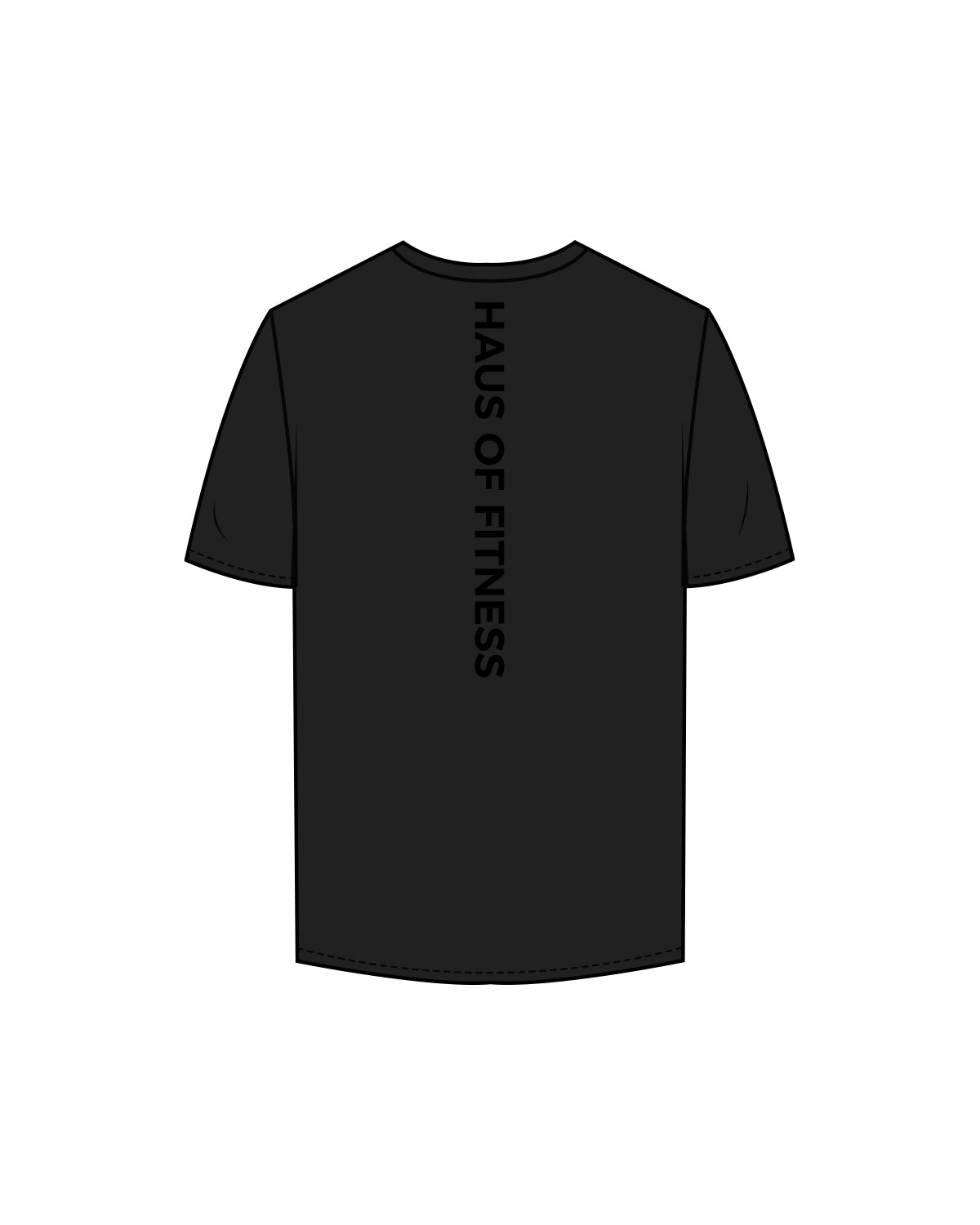 The Mens Tee - Black - Haus of Fitness - Left Chest & Back Spine - Tone on Tone