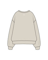 The Womens Crewneck - Bone - Honor Pilates - Front / Back - White