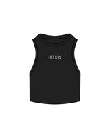 The Ribbed Crop Tank - Black - Helios - Center Chest - Embroidered White Logo