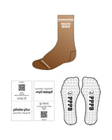 The Crew Grip Sock - Pilates Plus PB - Brown / Cream Ombre