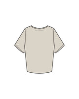 The Crop Tee - Bone - Haus of Fitness - Left Chest & Back Neckline - Tone on Tone