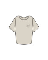 The Crop Tee - Bone - Haus of Fitness - Left Chest & Back Neckline - Tone on Tone