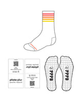 The Crew Grip Sock - Pilates Plus PB - White / Sunset Stripe Ombre