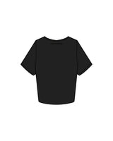 The Crop Tee - Black - Haus of Fitness - Left Chest & Back Neckline - Tone on Tone