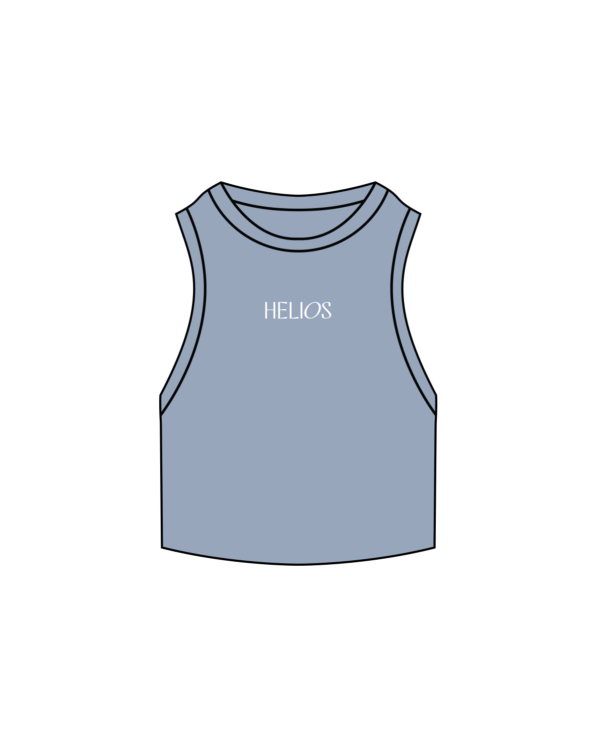 The Ribbed Crop Tank - Powder - Helios - Center Chest - Embroidered White Logo
