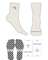 The 3/4 Crew Sock - Off White - Activate House - Top & Toe Logo - Embroidered - Brown - Square Grip - Transparent