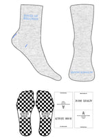 The 3/4 Crew Sock - White Heather - Activate House - Top Logo Embroidered Blue - Toe Logo Blue