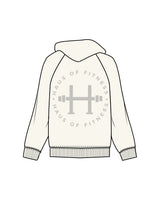 The Womens Heavy Hoodie - Off White - Haus of Fitness - Center Chest & Back - Tone on Tone