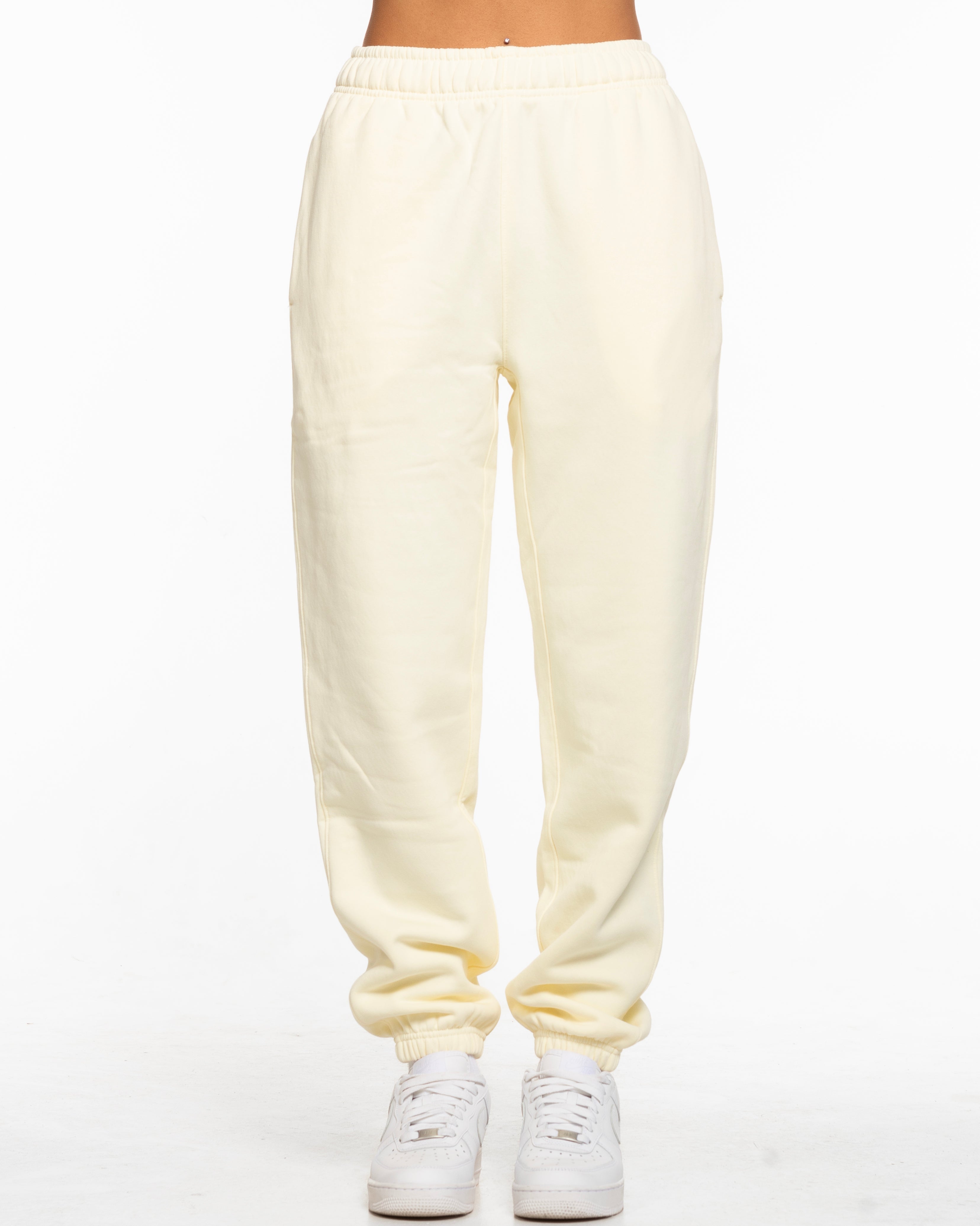 The Womens Sweatpants - Butter - Anybody Run Club - Left Near Pocket - Printed - Black