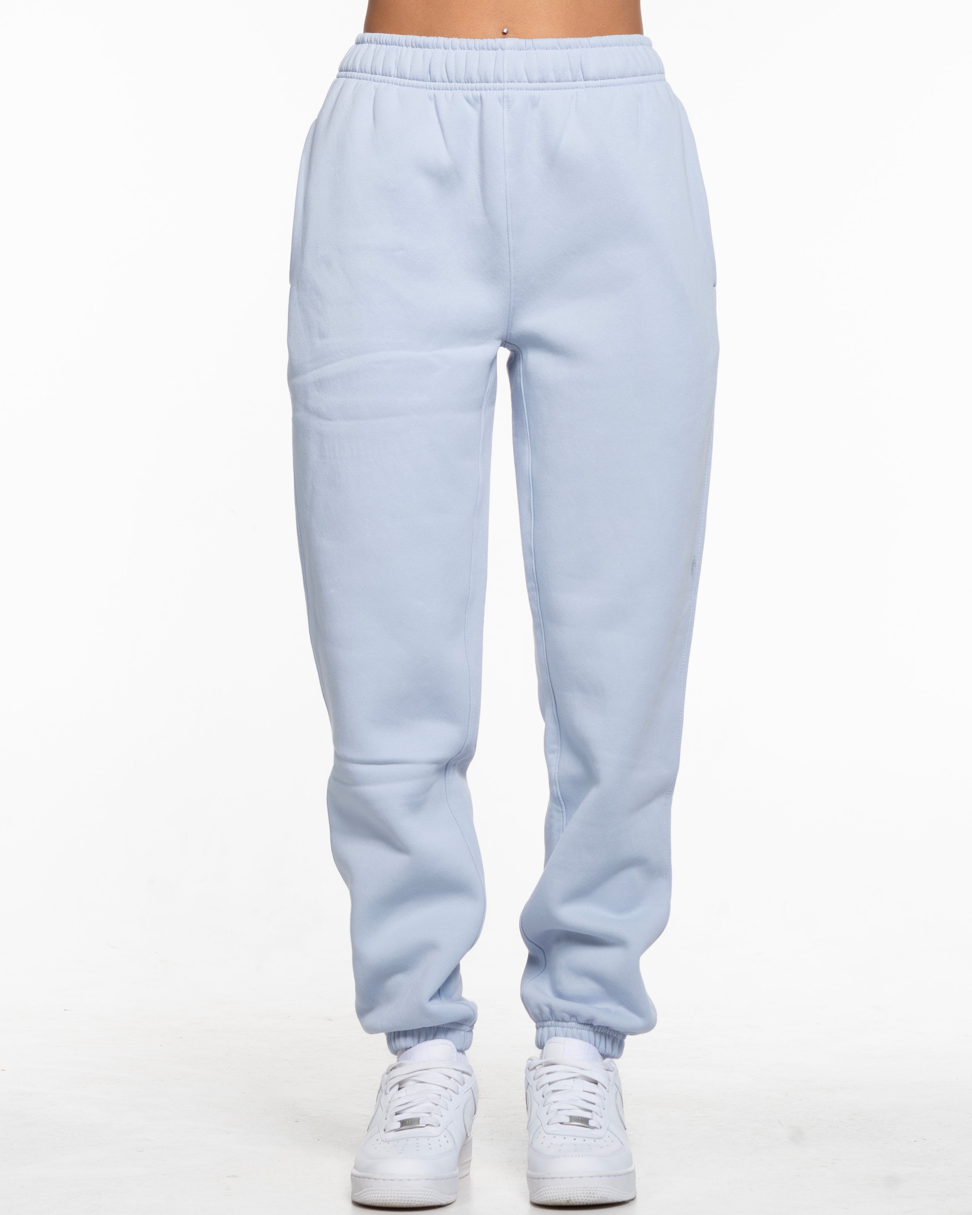 The Womens Sweatpants - Powder - Mind Muscle - Left Leg Text & Back Pocket Icon - Printed - Full Color