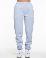 The Womens Sweatpants - Powder - Mind Muscle - Left Leg Text & Back Pocket Icon - Printed - Full Color