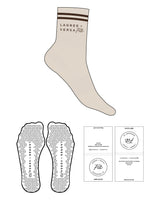 The 3/4 Crew Sock - D34 - Lagree Versa - Top Logo - Chocolate Brown - Triangle Shape Grip - D34
