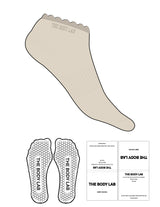 The Ankle Sock - Off White - Body Lab - Top Logo - Printed - Tan - Hexagon Grip - Transparent