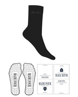 The Crew Sock - Black - M4Lagree - Top Logo - Embroidered - Gray - Circle Shape Grip - Gray
