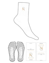 The 3/4 Crew Sock - White - Reform Athletica - Top Logo - Embroidered - Sandy Rose & Nude - Triangle Grip - Nude