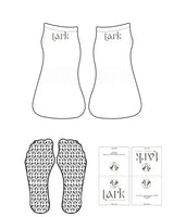 The Ballet Sock - White - Pure Movement LARK - Back Logo - Umber - Icon Grip - Umber