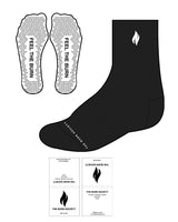 The 3/4 Crew Sock - Black - The Burn Society - Top Logo & Bottom Center Toes - White