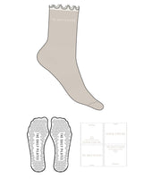 The Daily Pilates 3/4 Crew Sock - Oat Milk - Ruffle