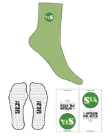 The 3/4 Crew Sock - Zest - NSpiers - Top Logo - Embroidered - Full Color - Circle Grip - Transparent