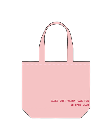 The Tote Bag - Light Pink - SB Babe Club - Bottom Left - Printed - Hot Pink