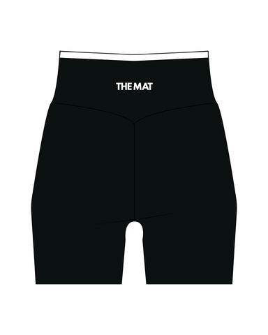 The Piped Crossover Short - Black - MAT - Back Waistline -  Printed - White