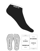 The Ankle Sock - Black - Body Lab - Top Logo - Printed - White - Hexagon Grip - White