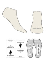 The Ankle Sock - Off White L118 - The Burn Society - Bottom Toe Text - Light Gray L338 - Triangle Shape Grip - Light Gray -