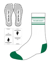The Crew Sock - White - In Between Green White / White Green Lines Top Center - Top Center - Green