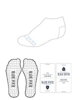 The Ankle Sock - White - M4Lagree - Tip & Transparent Circle Grip - (BED3EA) Logo