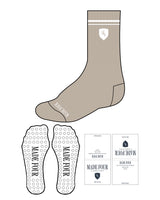 The Crew Sock - Tan - M4Lagree - Top Lining M4 & Botom - Circle Grip - White