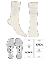 The Slouch Sock - Off White - Solos Pilates - Label Logo - Triangle Shape Grip - Translucent