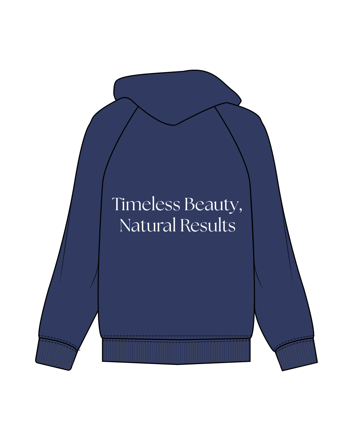 The Classic Hoodie - Cobalt - Mahtab Aesthetics - Right Chest / Back - White