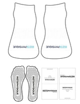The Ankle Sock - White - Instaphysiques - Toe Logo - Aqua & Nightshadow - Hexagon Grip - Aqua