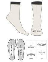 The 1/2 Crew Sock - Off White - Core&Co - 2 Stripes - Toe Logo - Charcoal - Triangle Grip - Translucent