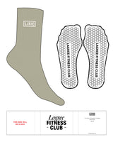The Crew Sock - Moss Gray - LFC - Top Logo Boxed "L/F/C" - Embroidered - Cloud Dancer - Hexagon Grip - Transparent