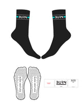 The Crew Sock - Black - Burn Ventura - Top Left & Right Side - Full Color - Triangle Grip - Teal