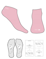 The Ankle Sock - Pink - Form Charleston - Top and Toe Logo - Printed - White - Heart Grip - Transparent