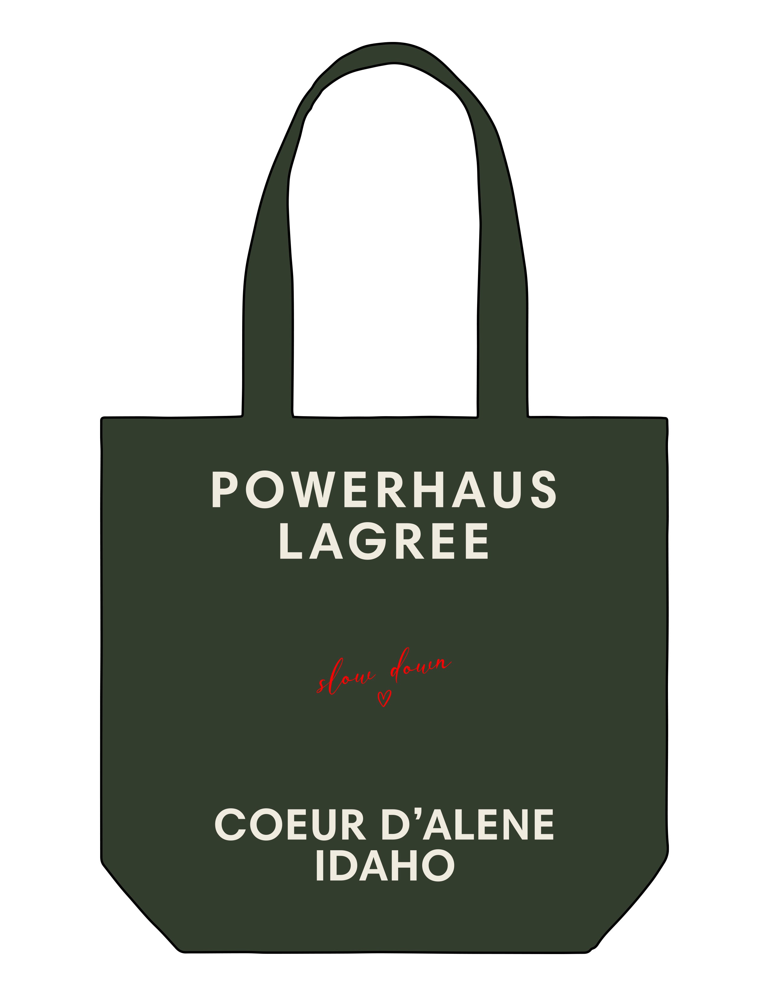 The Promo Tote Bag - Forest - Powerhaus Lagree - Full Body - Printed - Full Color