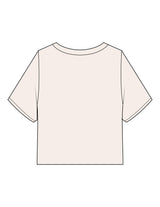The Midweight Crop Tee - Ivory - Forme Barre Nantucket - Left Chest Stacked - Printed - Olive