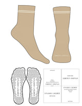 The 3/4 Crew Sock - Almond - Studio Lagree - 2 Stripes - Toe Logo - Printed - Vanilla Ice - Triangle Grip - Transparent