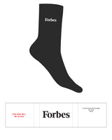 The Crew Sock - Black - Forbes - Top Logo - Embroidered - White