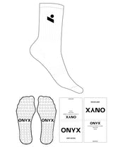The Crew Sock - White - Onyx Fit - Top Logo - Embroidered - Black - Circle Grip - Black