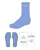 The Crew Sock - M230 Blue - Helios - Top Logo - White - Circle Shape Grip - Dark Blue