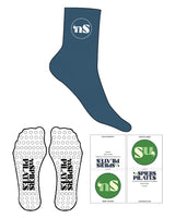 The 3/4 Crew Sock - #35576e - M319 -  NSpiers - Top Logo Round "nS" - White - Circle Shape Grip - White